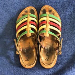 K Jacques Limitied Edition multi color Homere sandals